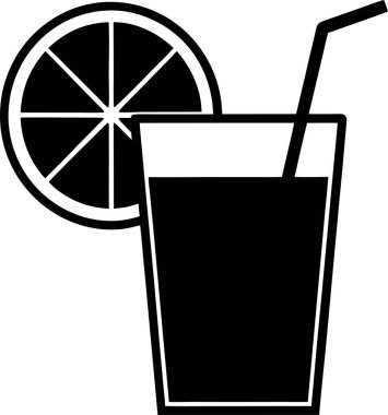 Beyaz arka planda bir bardak limon suyu silueti.