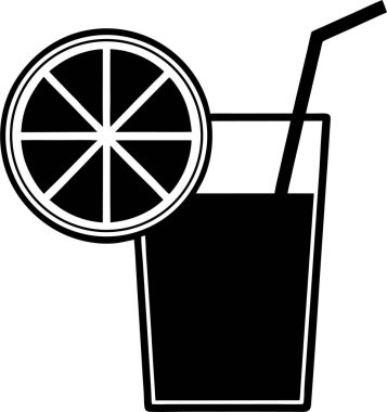 Beyaz arka planda bir bardak limon suyu silueti.