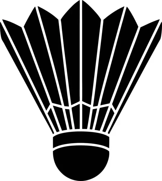 Beyaz bir arka planda izole edilmiş, basit bir badminton mekiği silueti.