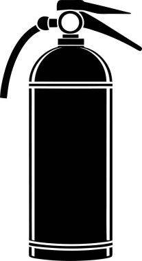 Beyaz arka planda bir yangın söndürücünün saf siyah silueti.
