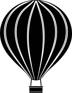 Beyaz arka planda siyah bir balon silueti.