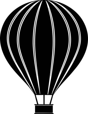 Beyaz arka planda siyah bir balon silueti.