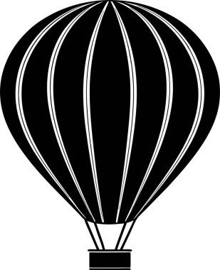 Beyaz arka planda siyah bir balon silueti.