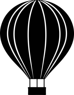 Beyaz arka planda siyah bir balon silueti.