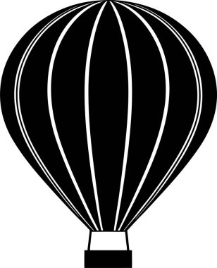 Beyaz arka planda siyah bir balon silueti.