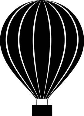 Beyaz arka planda siyah bir balon silueti.