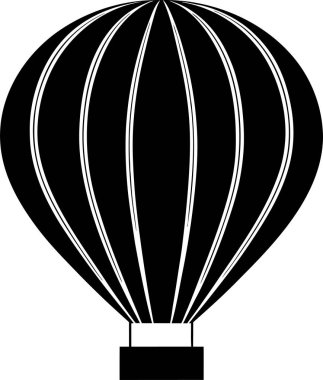 Beyaz arka planda siyah bir balon silueti.