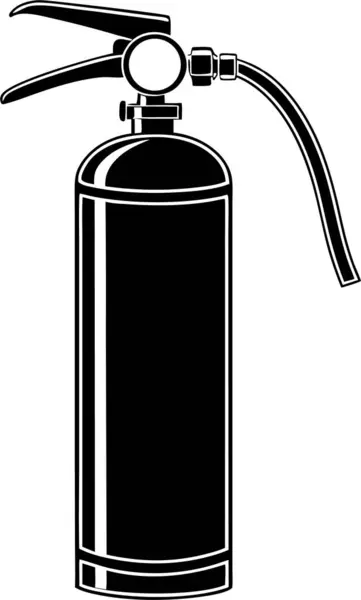 Beyaz arka planda bir yangın söndürücünün saf siyah silueti.