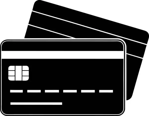 Beyaz arka planda üst üste binen iki kredi kartı silueti.