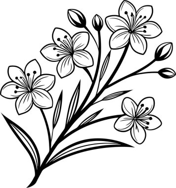 Beyaz arkaplanda elma çiçeği vektörü