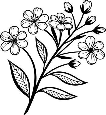 Beyaz arkaplanda elma çiçeği vektörü