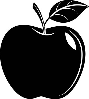 Beyaz arkaplanda Apple vektör silueti