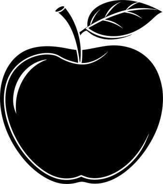 Beyaz arkaplanda Apple vektör silueti