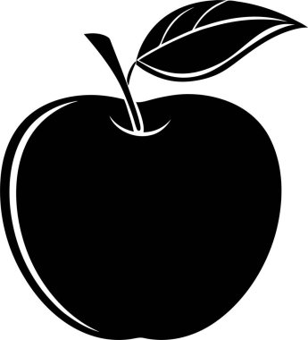 Beyaz arkaplanda Apple vektör silueti