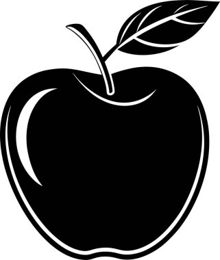 Beyaz arkaplanda Apple vektör silueti