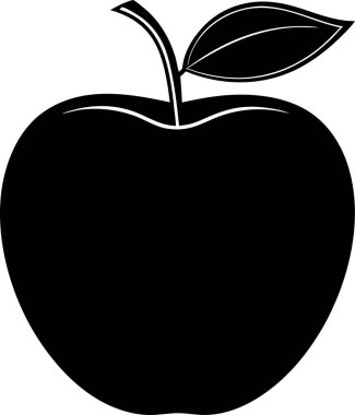 Beyaz arkaplanda Apple vektör silueti