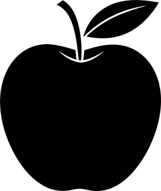 Beyaz arkaplanda Apple vektör silueti