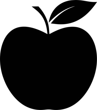 Beyaz arkaplanda Apple vektör silueti