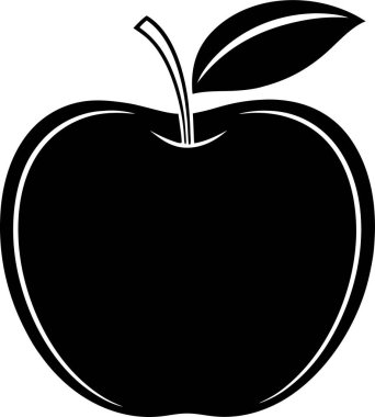 Beyaz arkaplanda Apple vektör silueti