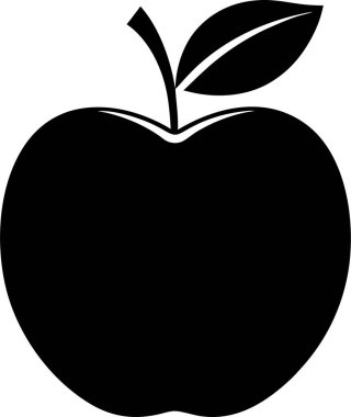 Beyaz arkaplanda Apple vektör silueti
