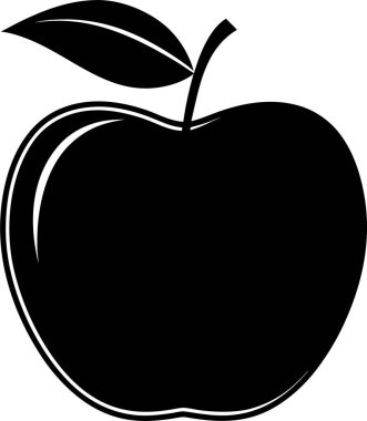 Beyaz arkaplanda Apple vektör silueti