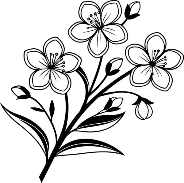 Beyaz arkaplanda elma çiçeği vektörü