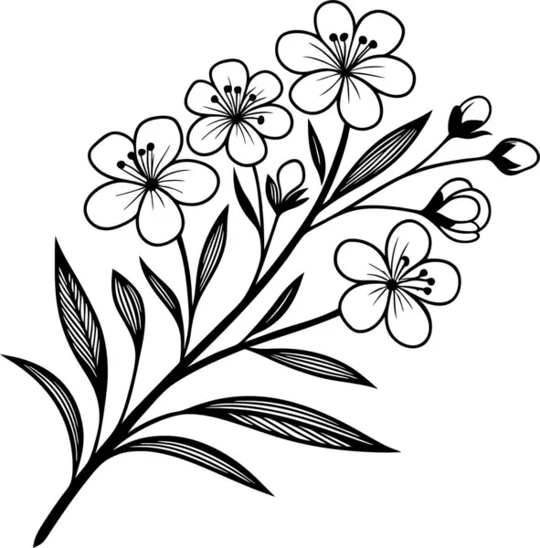 Beyaz arkaplanda elma çiçeği vektörü