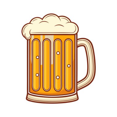 Beyaz arkaplanda bira sabıka vektörü Art & Illustration