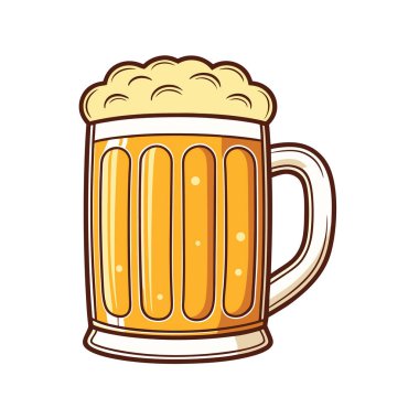 Beyaz arkaplanda bira sabıka vektörü Art & Illustration