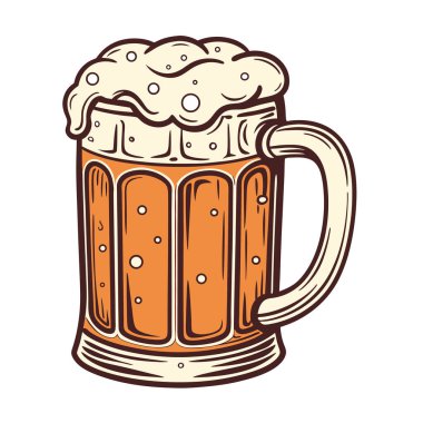 Beyaz arkaplanda bira sabıka vektörü Art & Illustration