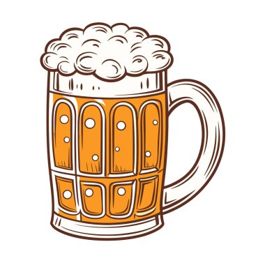 Beyaz arkaplanda bira sabıka vektörü Art & Illustration