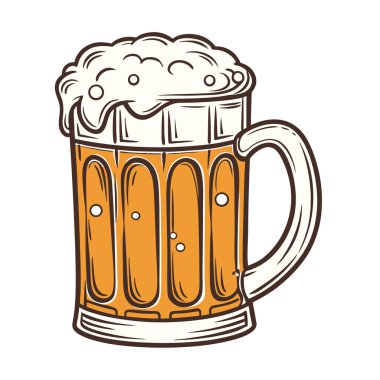 Beyaz arkaplanda bira sabıka vektörü Art & Illustration