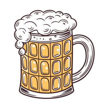 Beyaz arkaplanda bira sabıka vektörü Art & Illustration