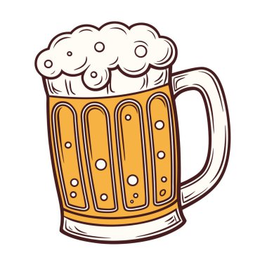 Beyaz arkaplanda bira sabıka vektörü Art & Illustration