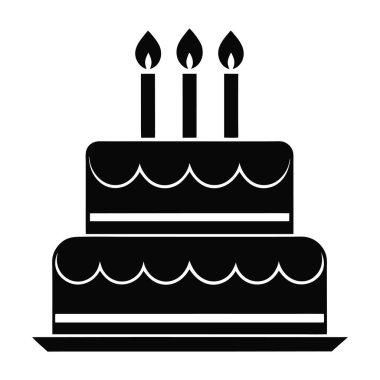 Doğum günü Pasta Vektörü Siluet Sanat & İllüstrasyon