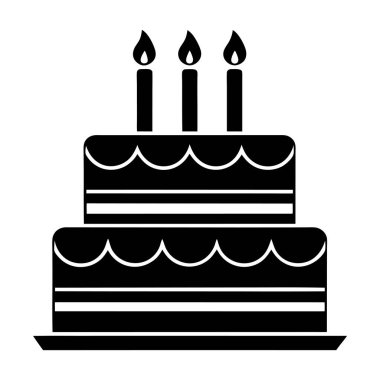 Doğum günü Pasta Vektörü Siluet Sanat & İllüstrasyon