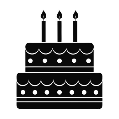 Doğum günü Pasta Vektörü Siluet Sanat & İllüstrasyon