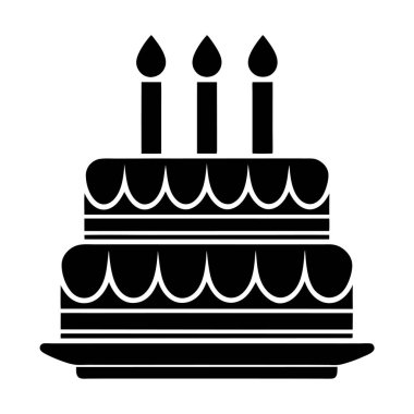 Doğum günü Pasta Vektörü Siluet Sanat & İllüstrasyon