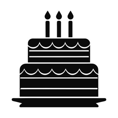 Doğum günü Pasta Vektörü Siluet Sanat & İllüstrasyon