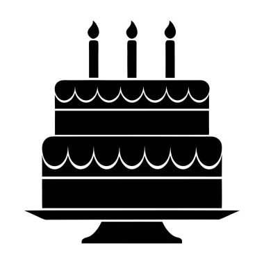 Doğum günü Pasta Vektörü Siluet Sanat & İllüstrasyon