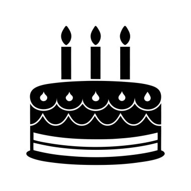 Doğum günü Pasta Vektörü Siluet Sanat & İllüstrasyon