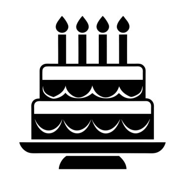 Doğum günü Pasta Vektörü Siluet Sanat & İllüstrasyon