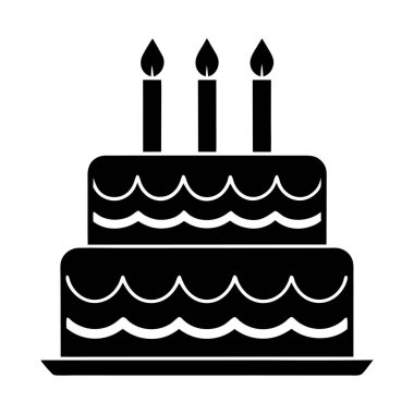 Doğum günü Pasta Vektörü Siluet Sanat & İllüstrasyon