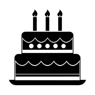 Doğum günü Pasta Vektörü Siluet Sanat & İllüstrasyon