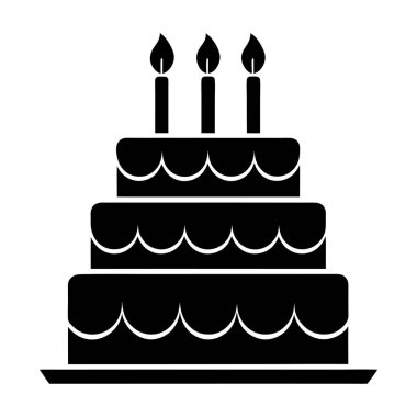 Doğum günü Pasta Vektörü Siluet Sanat & İllüstrasyon