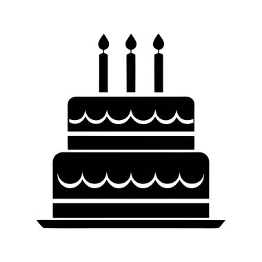 Doğum günü Pasta Vektörü Siluet Sanat & İllüstrasyon