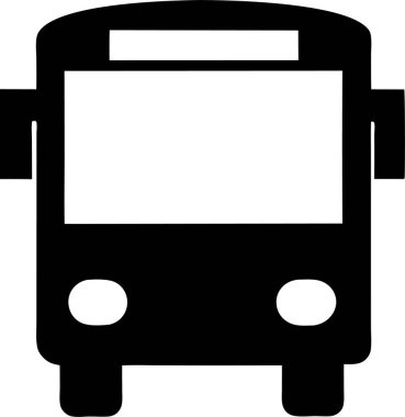 Beyaz arkaplanda bir otobüs vektörünün siyah silueti Art & Illustration