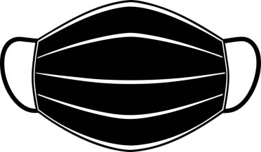 Beyaz arkaplanda bir yüz maskesi vektörü Art & Illustration 'un siyah silueti