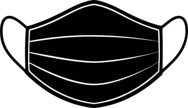 Beyaz arkaplanda bir yüz maskesi vektörü Art & Illustration 'un siyah silueti