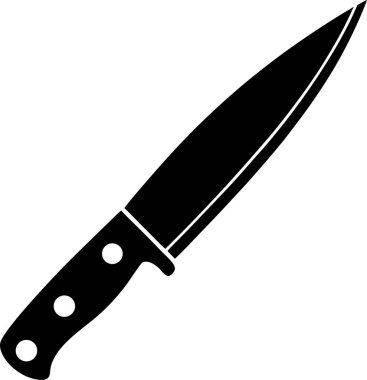 Beyaz arkaplanda bir bıçak vektörünün siyah silueti Art & Illustration